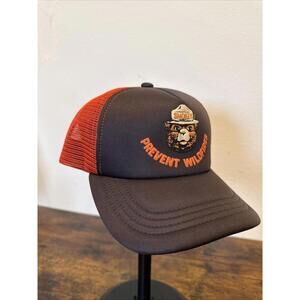 Filson Smokey The Bear Logger Mesh Cap Brown Baseball Hat US Forest Service EUC